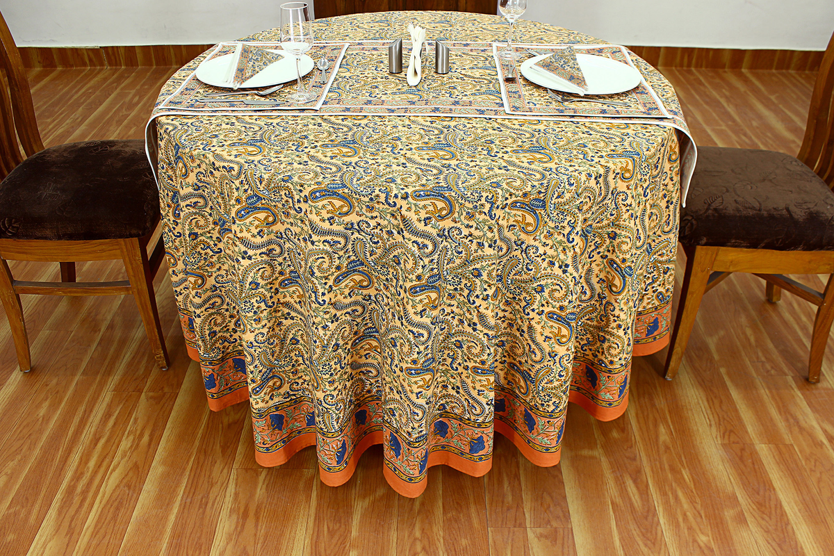 Round Vintage Style Tablecloth Wedding Table Cover Kitchen Decor Table Placemat