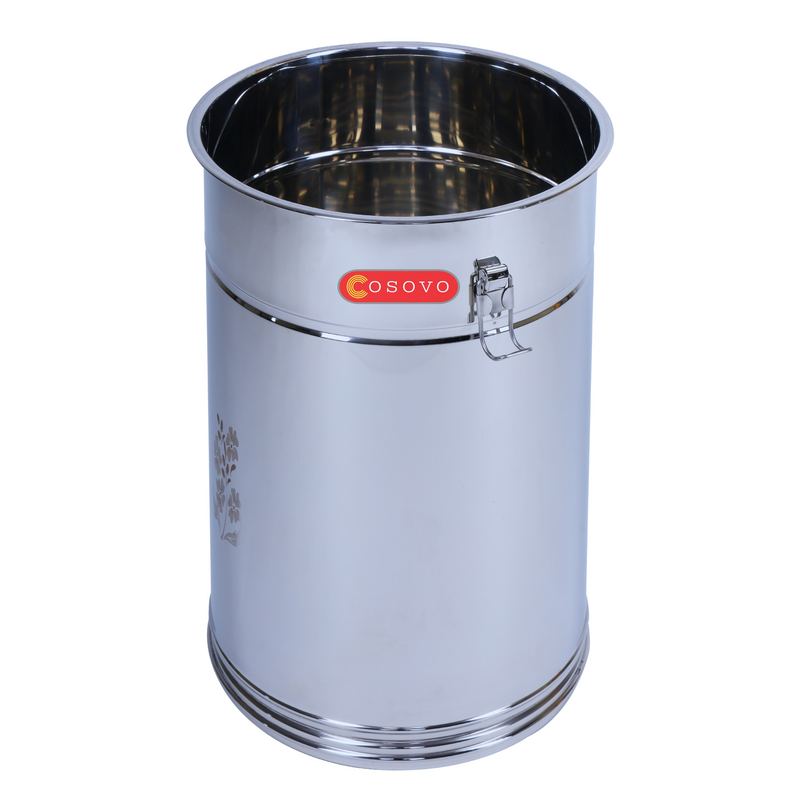 Steel Rice Storage Container 15KG | Grocery Container for Kitchen | Steel Kothi | Steel Container | Steel Dibba | Steel Storage Box | Steel Drum | Open Top Drum | Steel Pawali | Rice Atta Grains Organizers for Kitchen Storage